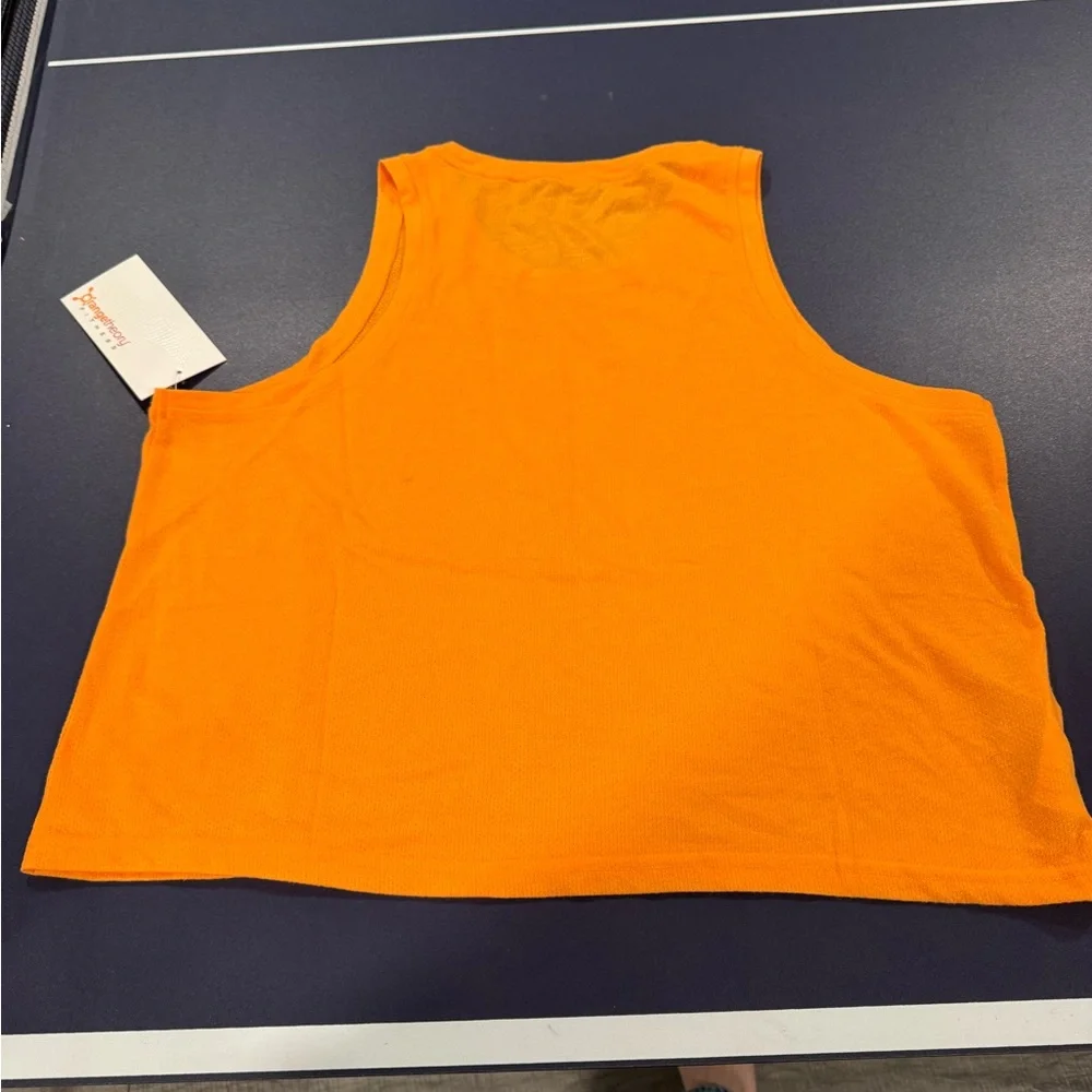 ORANGETHEORY Fitness Crop Mesh Muscle Tank Orange XL NWT - Picture 4 of 4